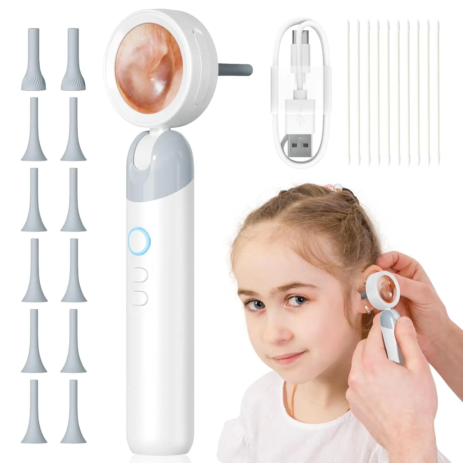 Visual Ear Camera 3.2mm Lens 1080P HD Mouth Nose Check with 4 Lights for Kids and Adults Pets 1005008203458088