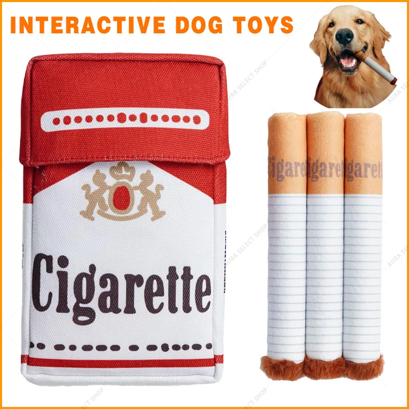 Creative Cigarette Interactive Giggles Dog Toys Funny Plush Chewing Toy with Squeaking Sound 1005008215579256