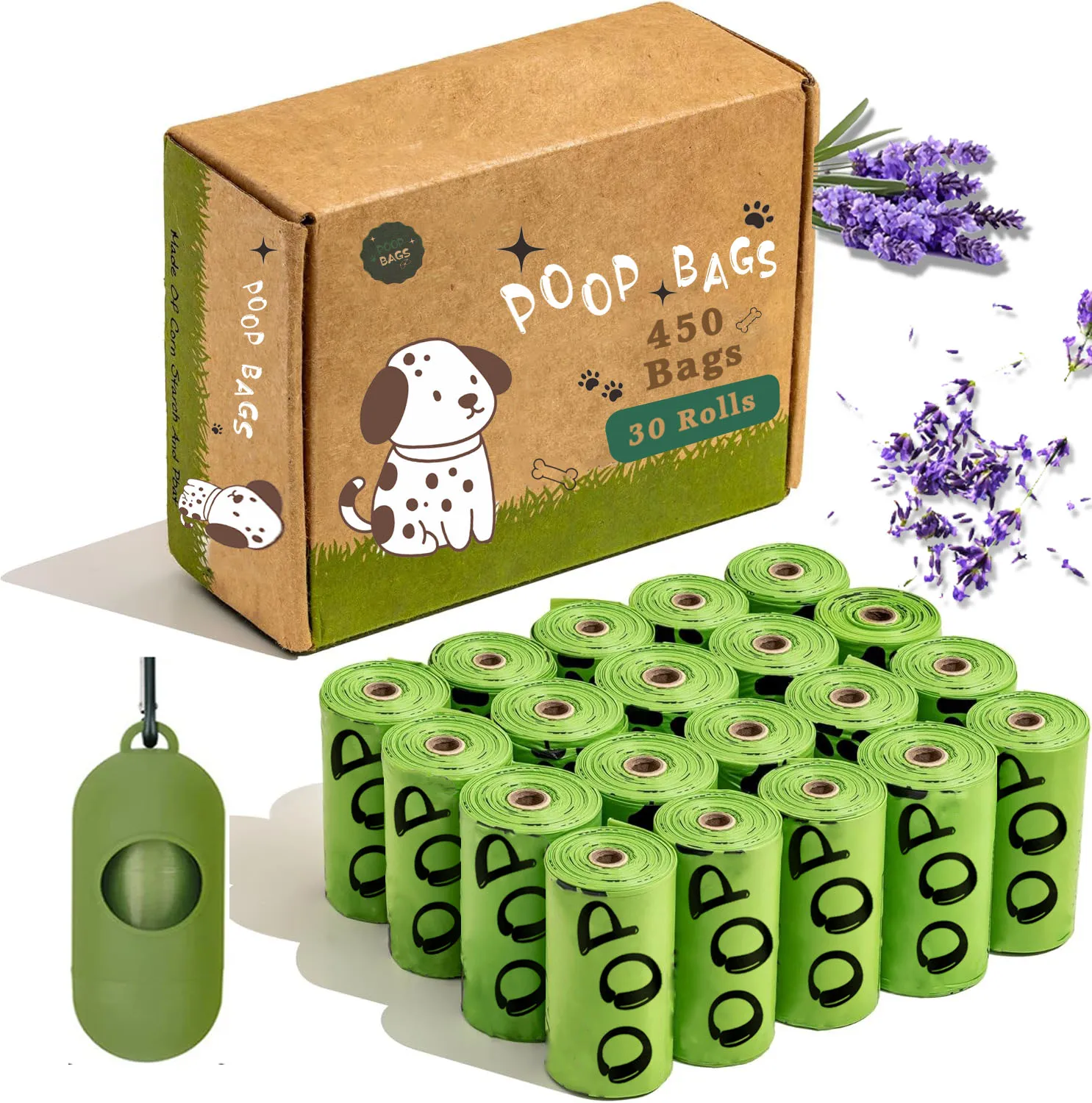EPI Biodegradable Dog Poop Bags Lavender Scented Pet with Holder Extra Thick Leakproof Dispenser 1005008217976726