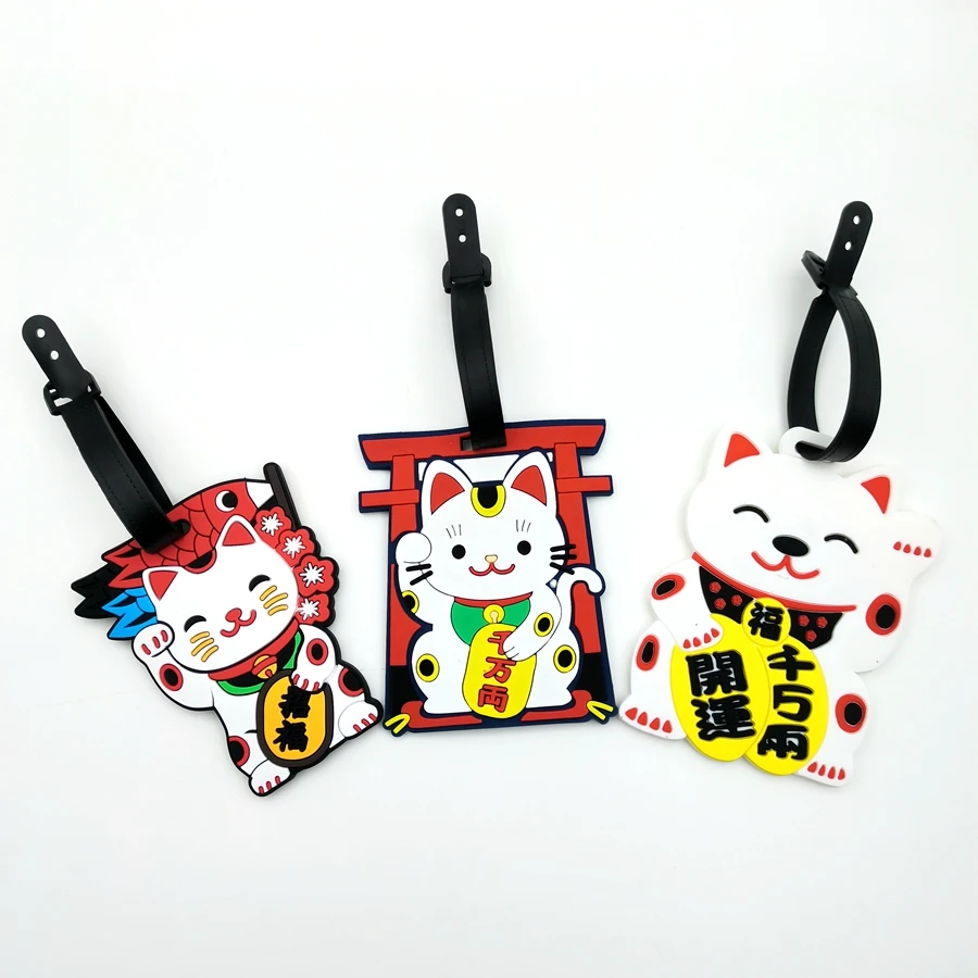1pc/2pcs/3pcs Zhaocai Cat Luggage Tag Pendant Travel Essential Airport Luggage Anti Loss ID Tag 1005008228636009