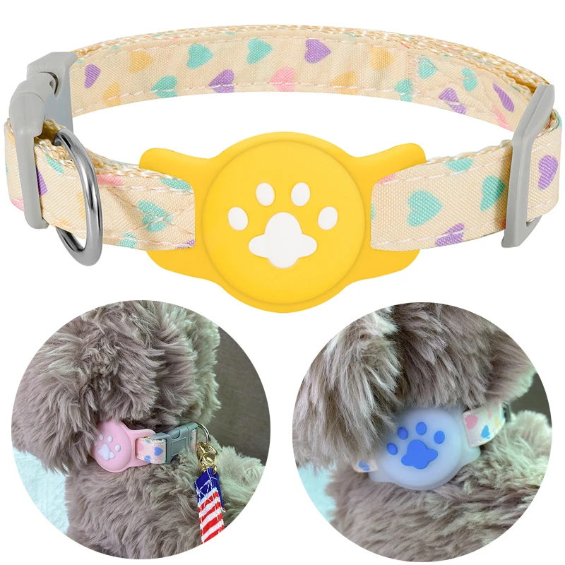 Pet Collar for Airtag Cute Anti-Lost Dog Cat Collar Adjustable Nylon Small Dog 1005008242323071