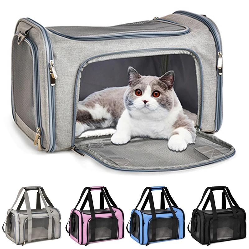 Portable Dog Cat Carrier Bag Soft Side Backpack Pet Carriers Dog Travel Bags Airline Approved 1005008248910905