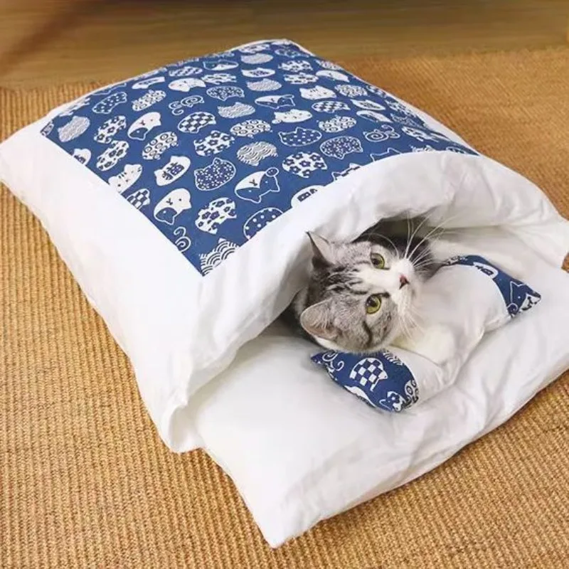 Kawaii Removable Cats Bed House Home Supplies Products for Adult Cats Large Pet Dog Bed Cat's House 1005008267926292