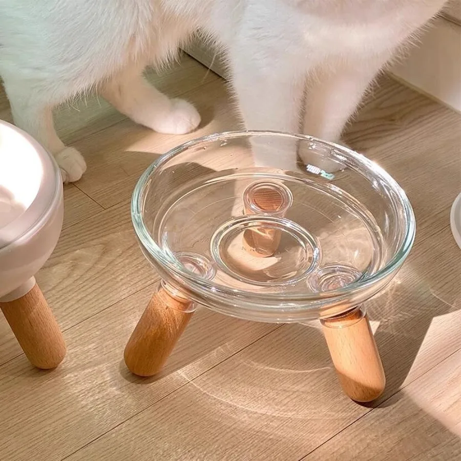 Cat Feeder Dog Bowl Is Not Easy to Knock Over Increased Height to Protect Cervical Spine (500ml) 1005008293317839