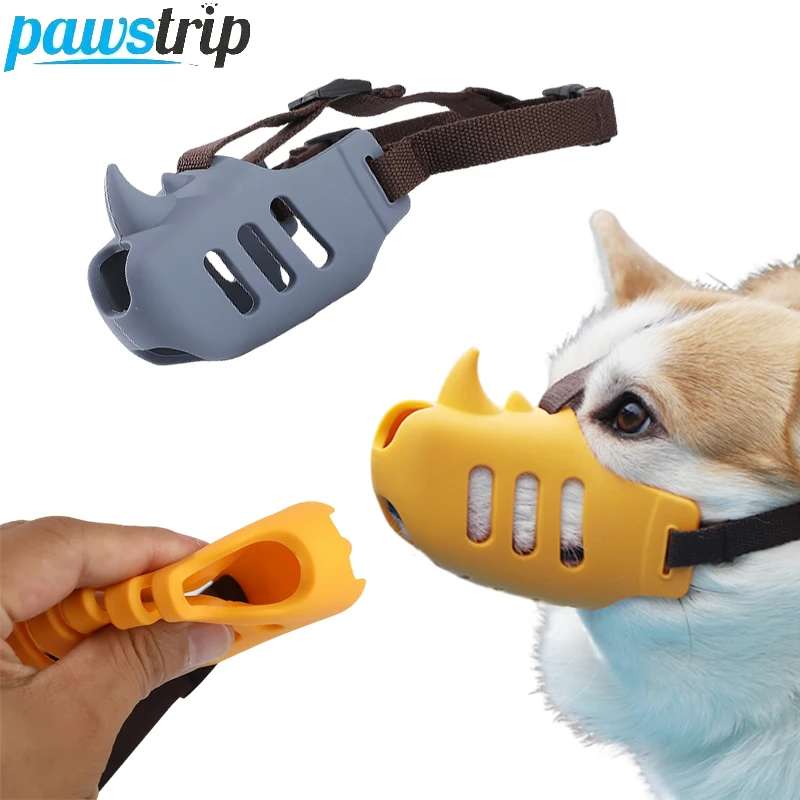 Pet Dog Muzzle Soft Silicone Pet Mouth Mask for Small Medium Dogs Breathable Stop Barking Biting 1005008299260212