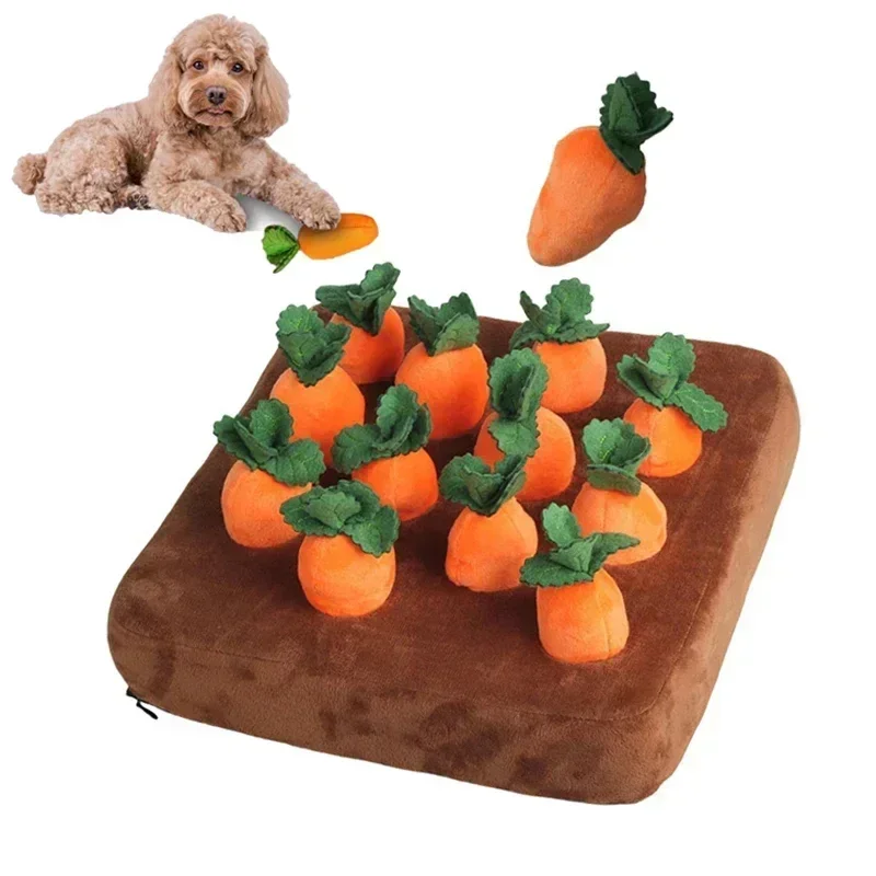 Dog Toys Snuffle Mat for Pet Carrot Plush Toy Mat Innovative Plush Vegetable Field Pull Radish 1005008299736987