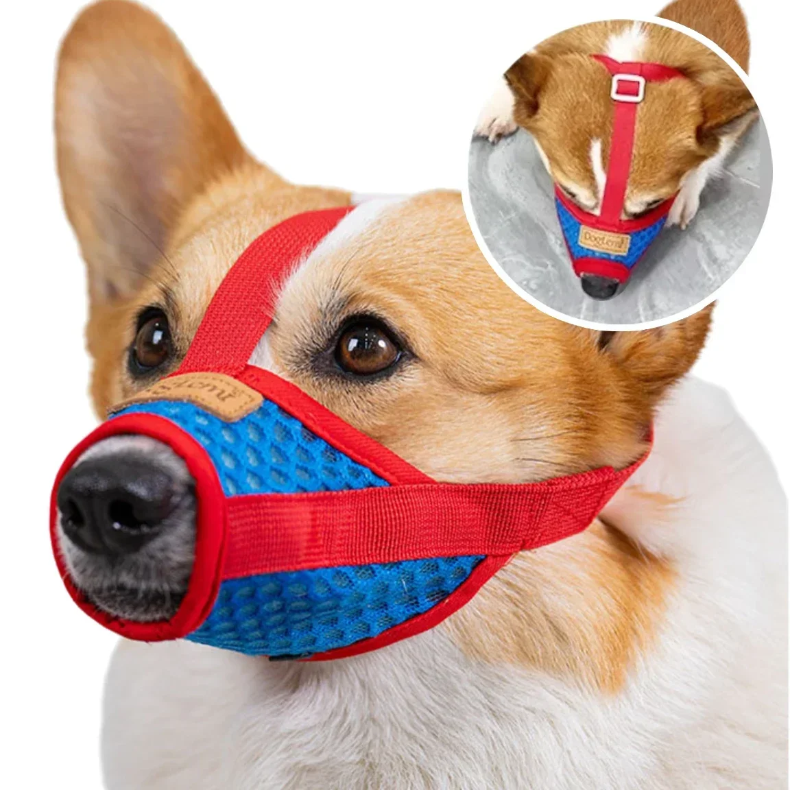 Adjustable Breathable Small Dog Muzzle Pet Prevent Biting & Barking Soft Mesh Mouth Cover for Shiba 1005008301581718