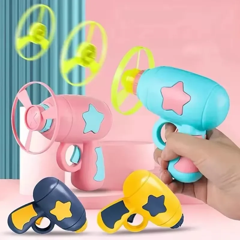 Children Saucer Launcher Pistol Outdoor Spinning Top Dinosaur Gun Toys Mini Flying Disc Shooting 1005008303341431