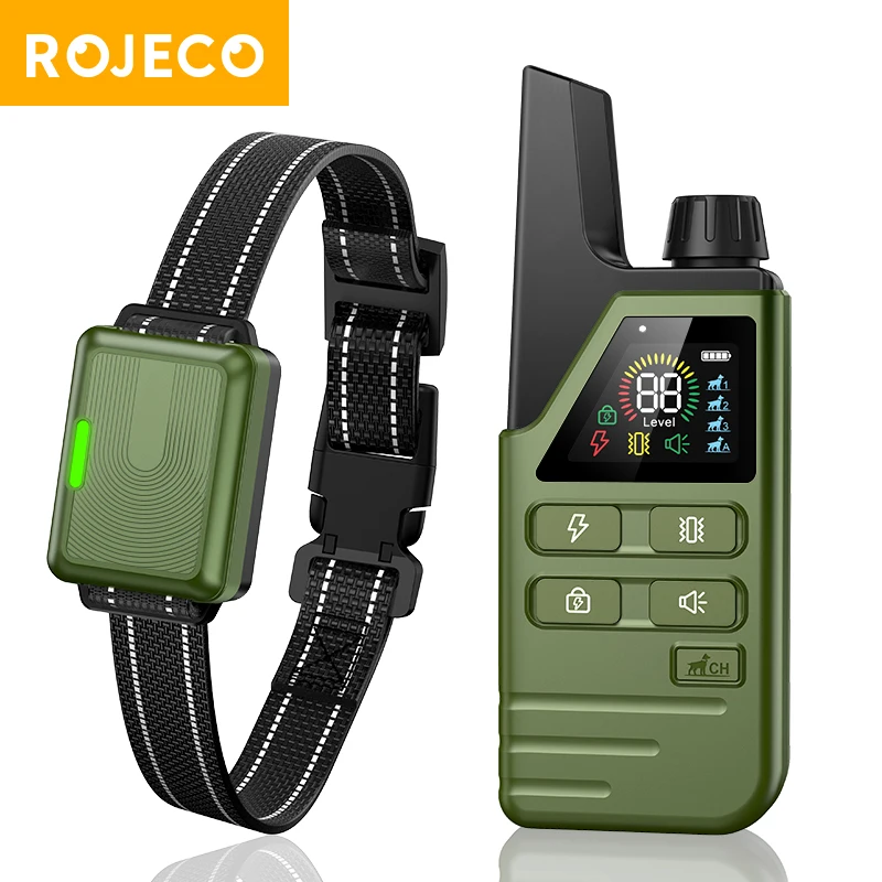 ROJECO Electric Dog Training Collar IPX7 Waterproof Dog Bark Stop Collar with Remote Control 1005008305670172