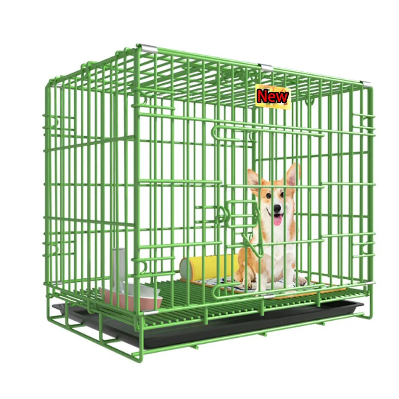 Green Durable Folded Portable Spraying Rust Prevente Gnawing Metal Kennel Teddy Golden Retriever 1005008308095578
