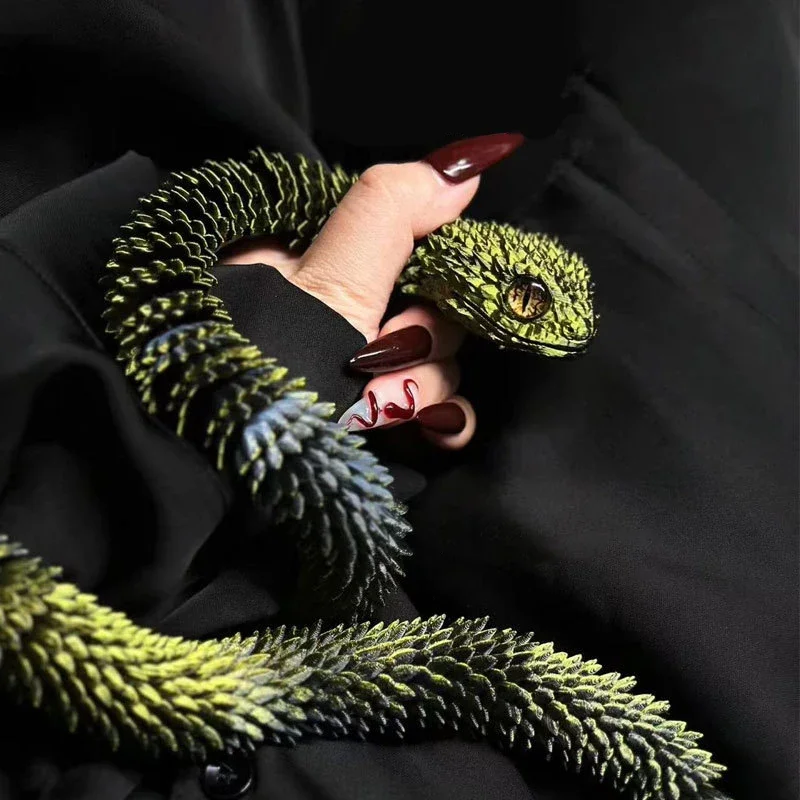 3D Printed Snake Rotatable Articulated Snake Joint Mobility Animal Simulation Model Office Desktop 1005008308922355