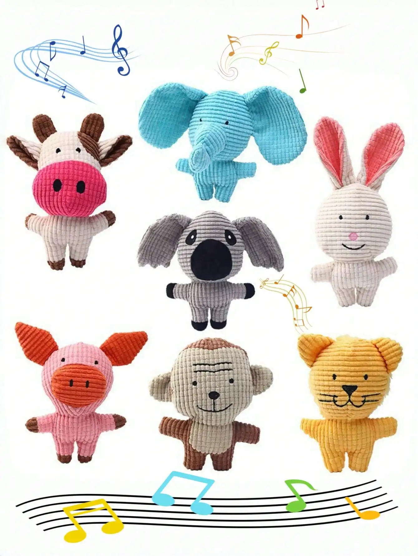 Cute Plush Toys Squeak Pet Cow Rabbit Animal Plush Toy Dog Chew Squeaky Whistling Involved Squirrel 1005008325229078