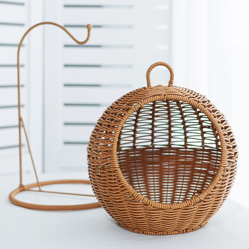 Cat Cage Household Small Family Cat Nest Hanging Basket Imitation Rattan Weaving 1005008331078372