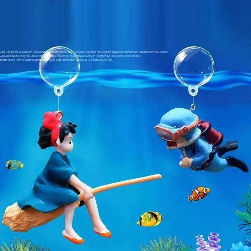 Cartoon Fish Tanks Decor Mini Diver Simulated Floating Mermaid Aquarium Fish Tank Decoration Kiki 1005008332969344
