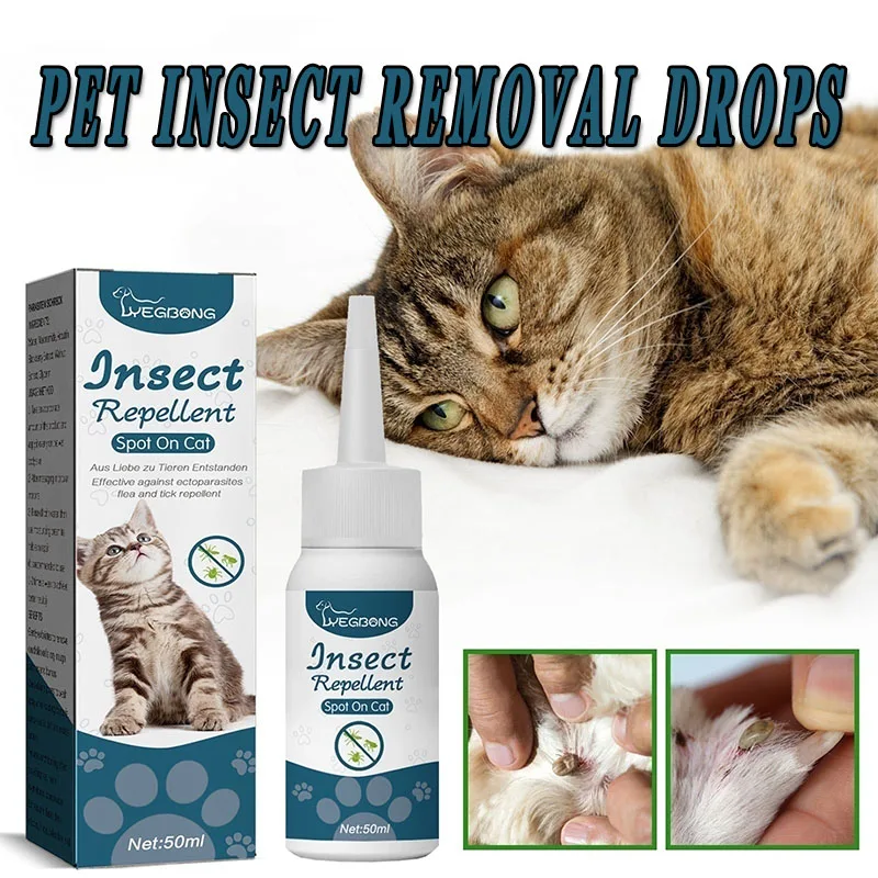 Pet Fleas Killer Drops Lice Mite Removal Insect Repellent for Cats and Dogs 1005008345182971