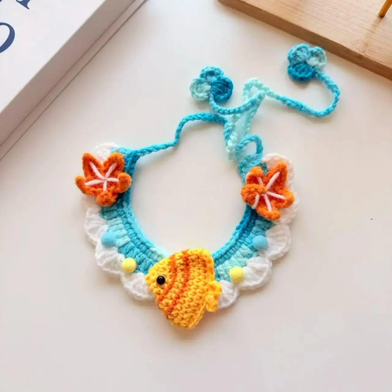 Hand-Knitted Pet Collar Cat Decorative Collar Knitted Cute Dog Scarf Bib Saliva Towel Rabbit 1005008345245749