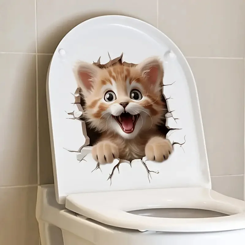 Cute 3D Cartoon Cat Toilet Stickers Decoration for Living Room, Bedroom 1005008356718671