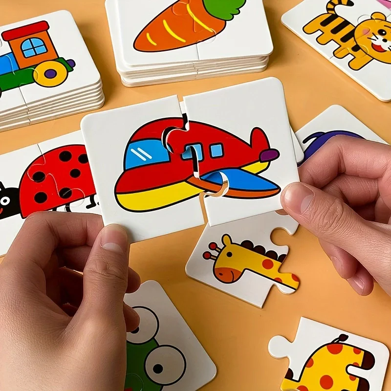 32Pcs/Box Animal Matching Puzzle Toys Image Language Cognition Children Cards Pairing Game Learning 1005008365864735