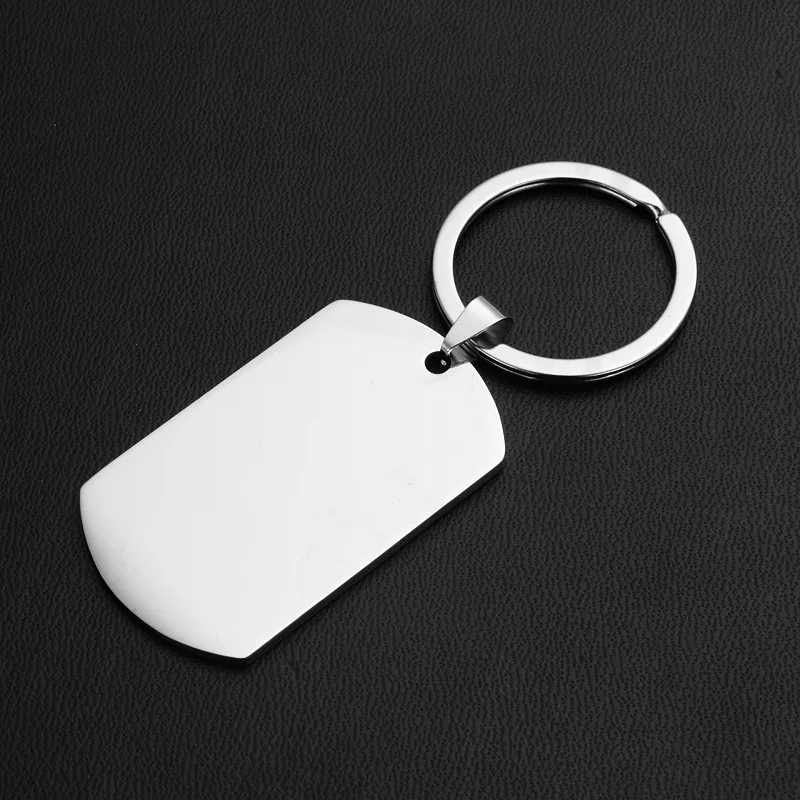 304 Stainless Steel Dog Tag DIY Custom Logo Prevent Loss Rectangle Blank Key Chain (10Pcs) 1005008377305340