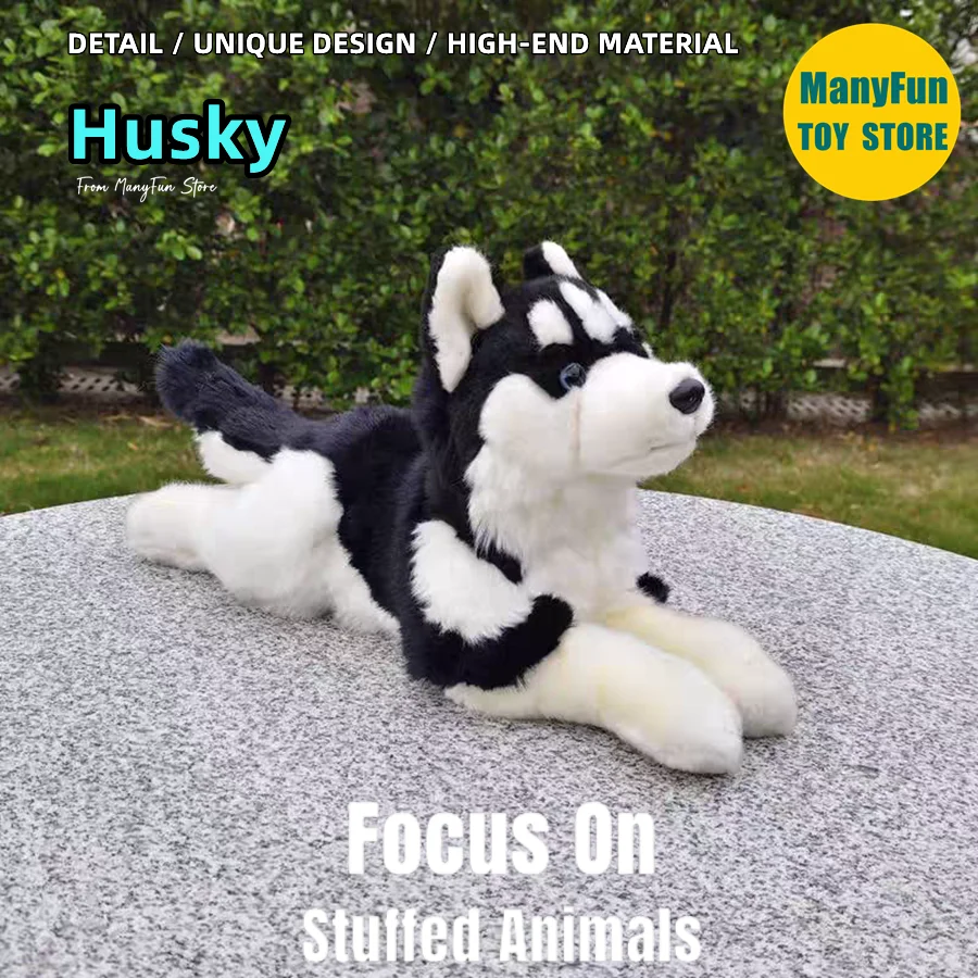 Realistic Husky High Fidelity Eskimo Dog Plushie Alaskan Malamute Plush Toys Lifelike Animals 1005008378283320