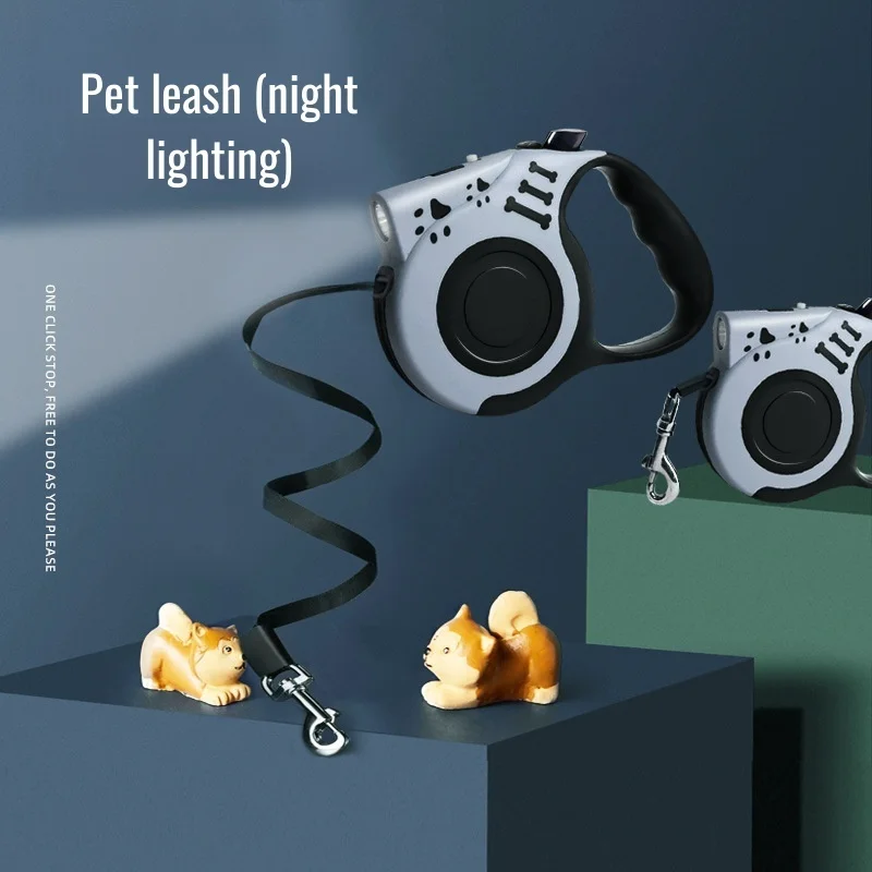 Pet Leash USB with Light Single Head Explosion-Proof Automatic Retractable Dog LED Luminous Leading 1005008379534829