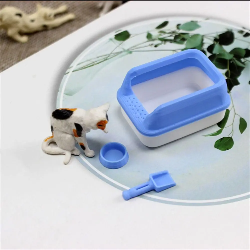 3Pcs/Set Fashion 1:12 Dollhouse Cat Litter Box Miniature Model Shovel Doll Home Decoration Mini DIY 1005008384115302