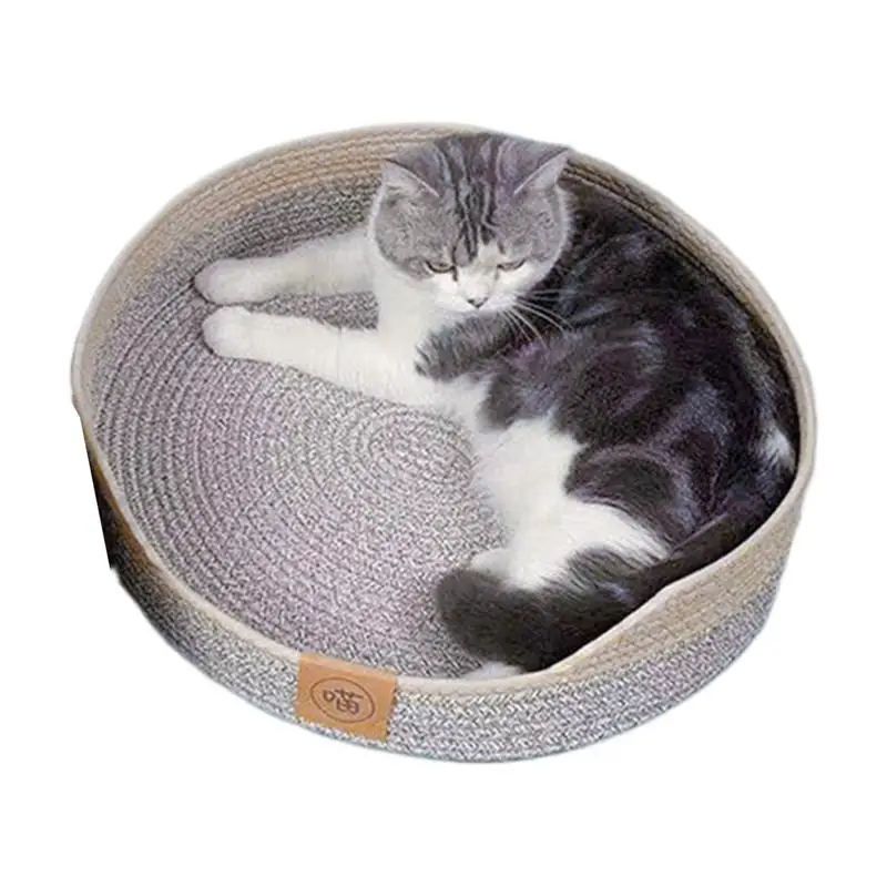 Cozy Cat Bed Warm Cotton Rope Cat Scratcher Dog Calming Bed Washable Cat Sleeping Bed Pet 1005008387153211