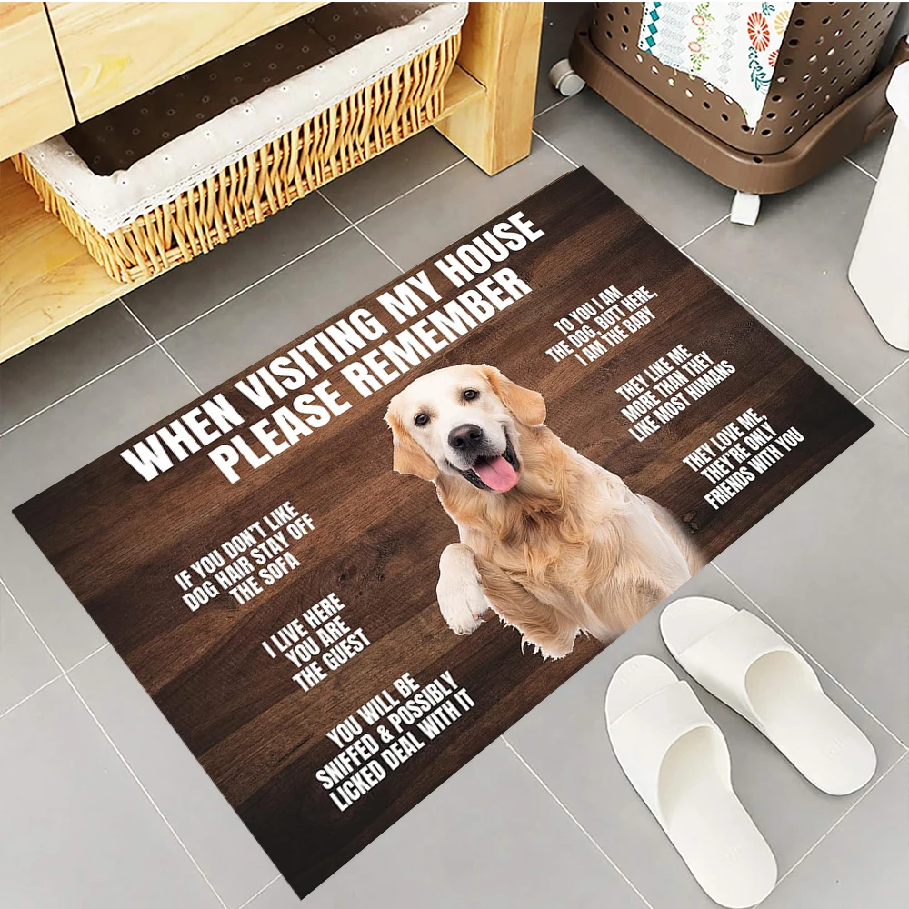 Dog Door Mat Custom Photo Name Non Slip Rubber Backing Outdoor Entrance Floor Mat Decorative Rugs 1005008390681624