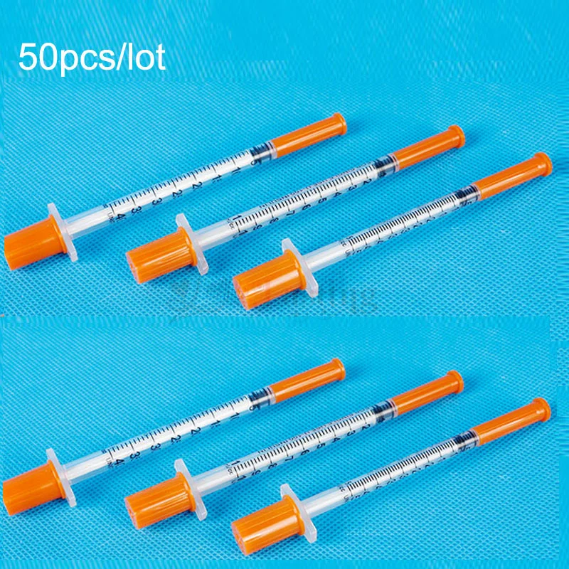 50Pcs/Pack 1ML Syringe with 30G 13mm 8Mm Long Lab Supplies Farm Animal Cattle Sheep Horses Cat Dog 1005008406394314
