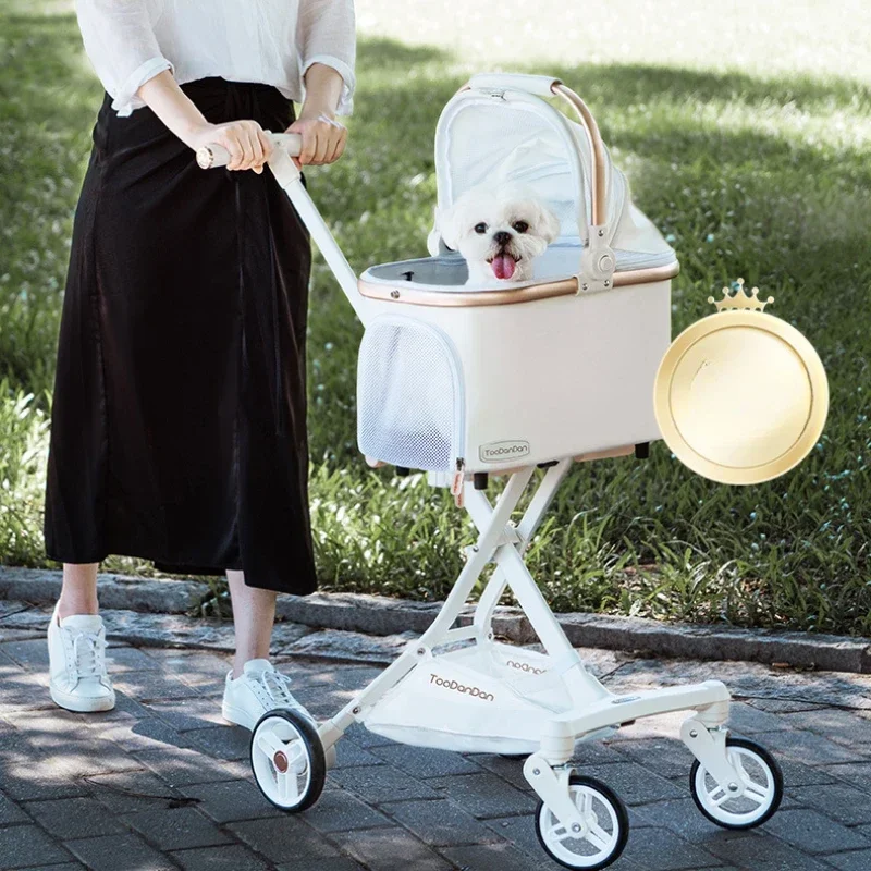 Detachable Pet Stroller Lightweight Foldable Breathable Walking Dog Four Wheel Dog Carrying 1005008409349180