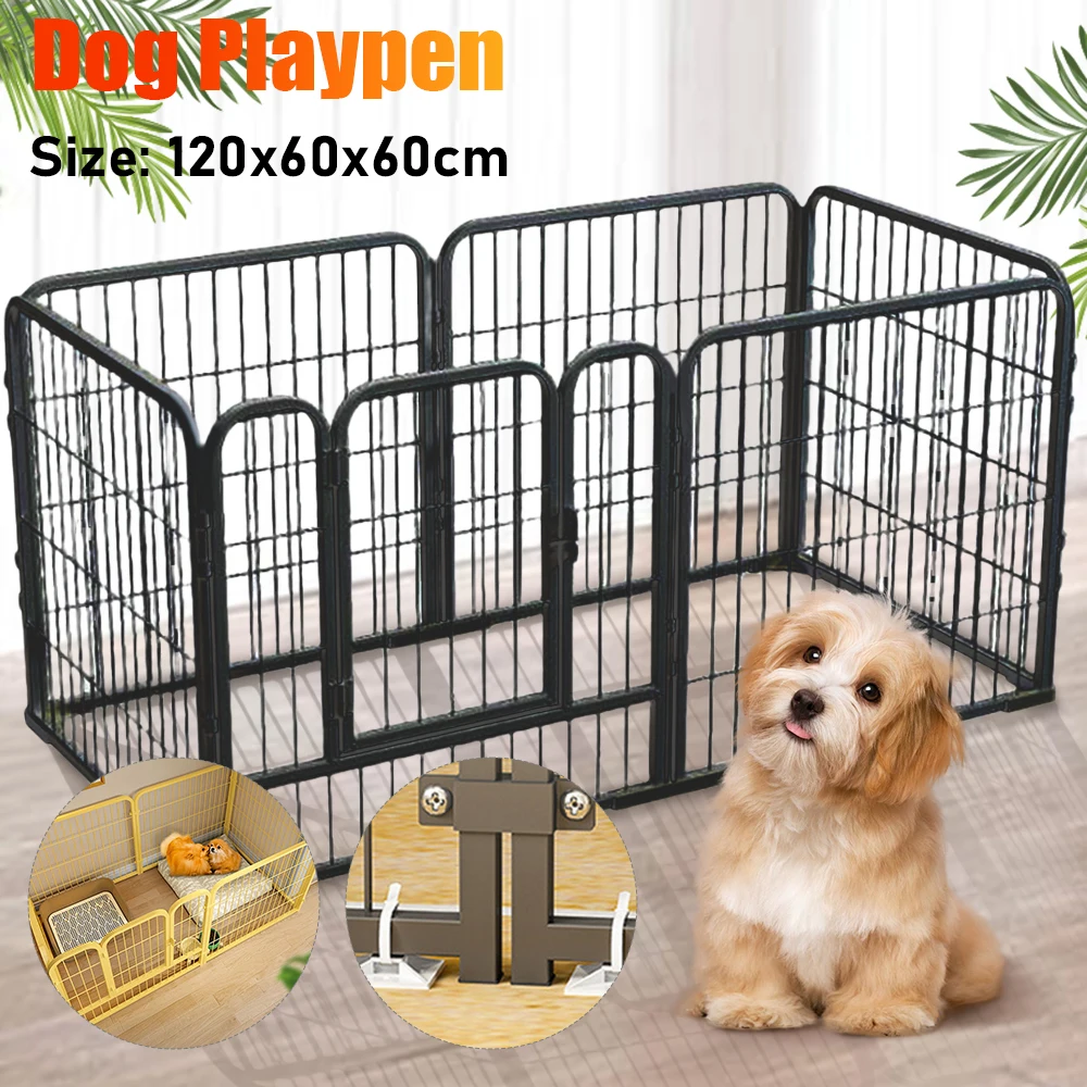 Panels Dog Fence Playpen Foldable Exercise Puppy Kennel Cage Heavy Duty Dog Exercise Fence 1005008413531389