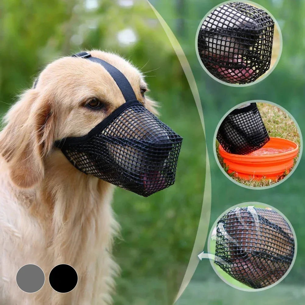 Soft Mesh Covered Muzzles Dog Muzzle Poisoned Bait Protection with Adjustable Straps Prevent Biting 1005008427238523