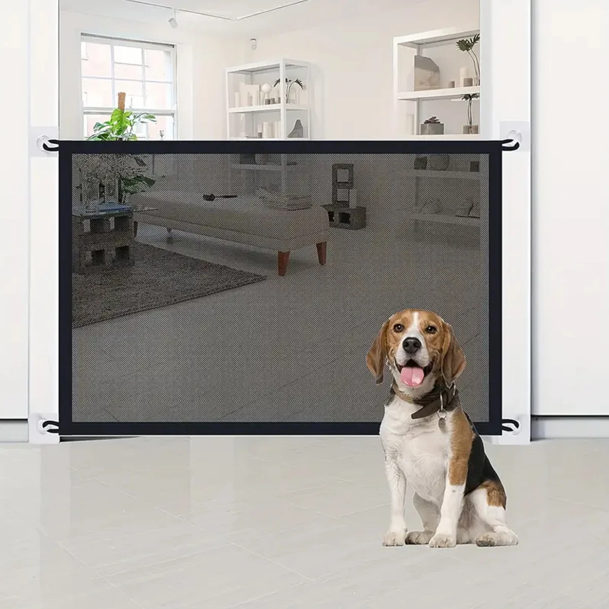 Pet Dog Barrier Fences with 6pcs Hook Pet Isolated Network Stairs Gate New Folding Breathable Mesh 1005008449682821