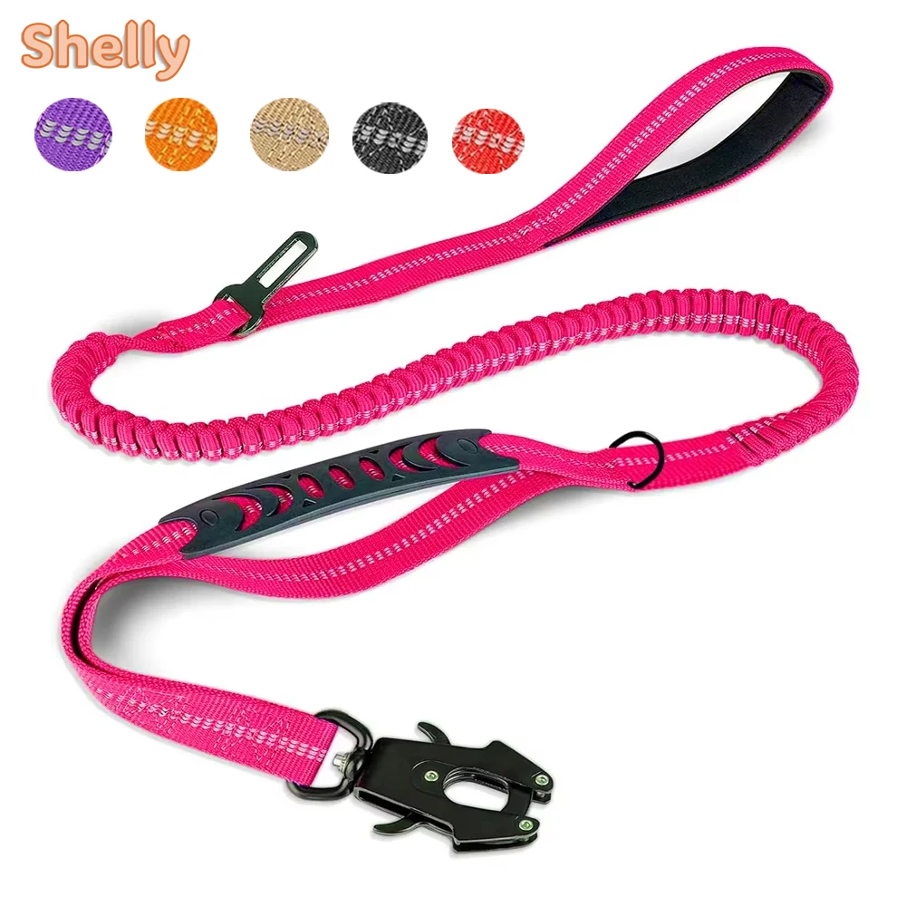 Reflective Shock Absorbing Pet Leashes with Car Seatbelt for Large Dogs Heavy Duty Tactical Bungee 1005008463910112