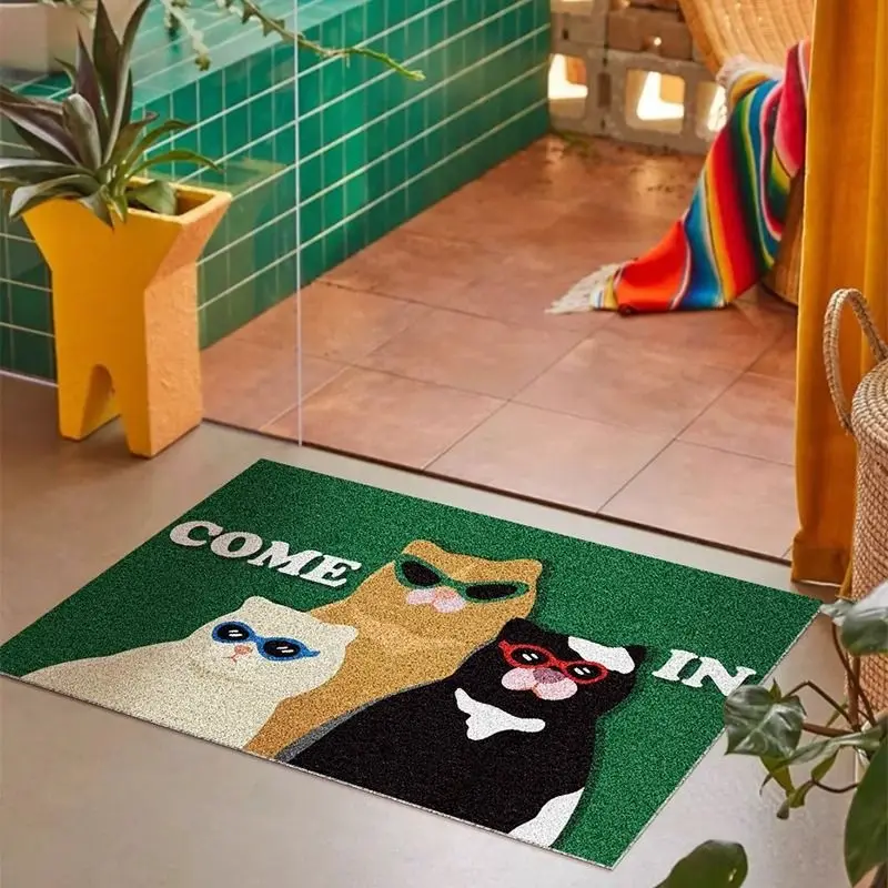 Modern Style Anti-Slip Door Mat Customizable and Dog Silk Circle Home Entrance Mat Wear 1005008464440128