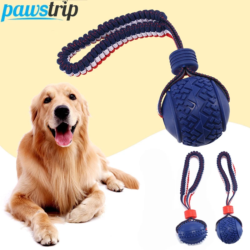 Dog Ball Toy with Rope Interactive Teeth Cleaning Balls for Small Large Dogs Bite Resistant Chew 1005008468677094