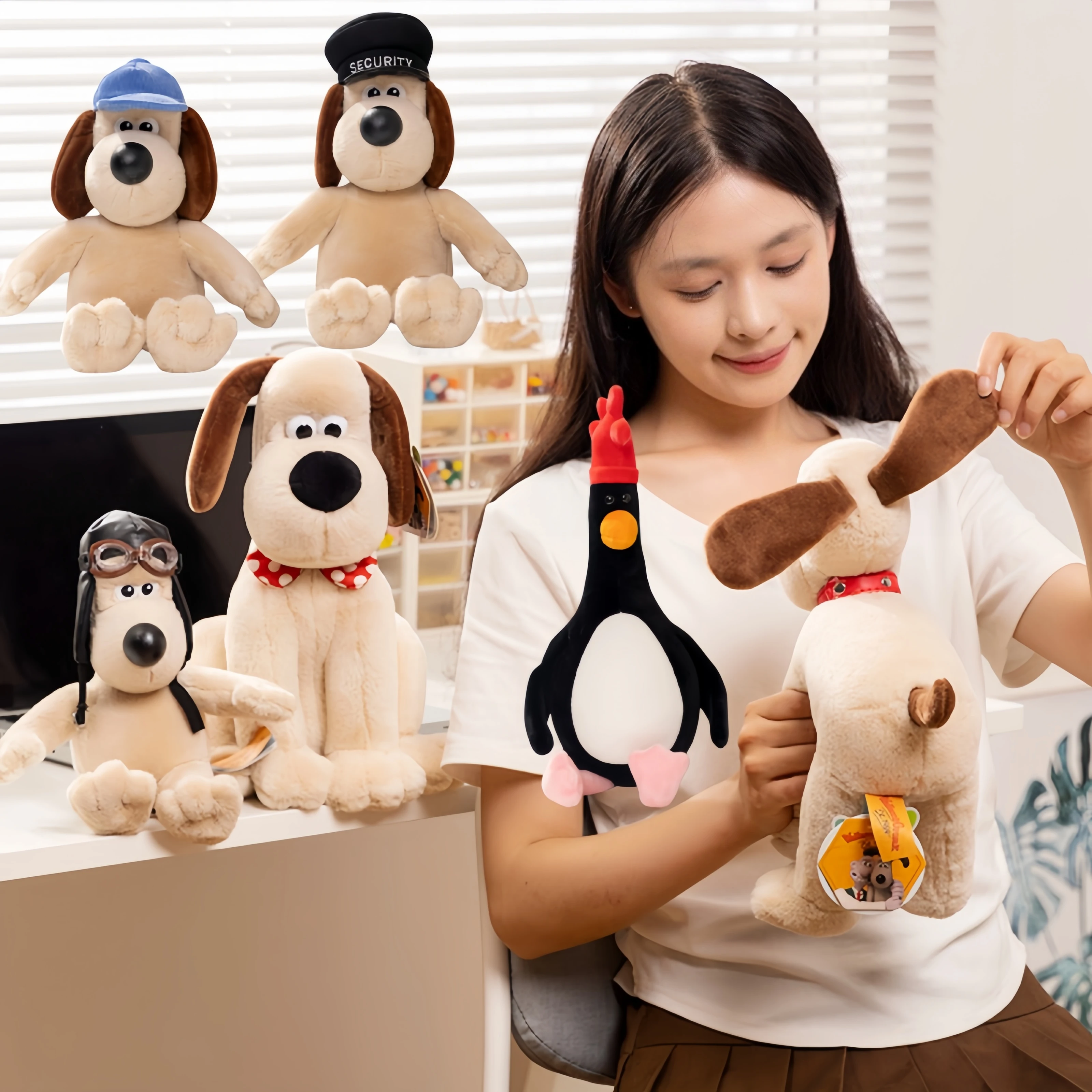 Original Wallace and Gromit Plush Toys Anime Cute Puppy Stuffed Dolls Kawaii Home Decor Bag Pendant 1005008471065635