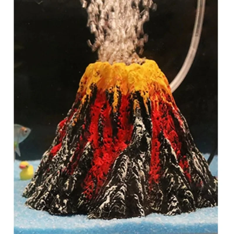 Aquarium Accessories Resin Crafts Simulation Artificial Volcano Rockery Fish Tank Decor Pet 1005008472072133