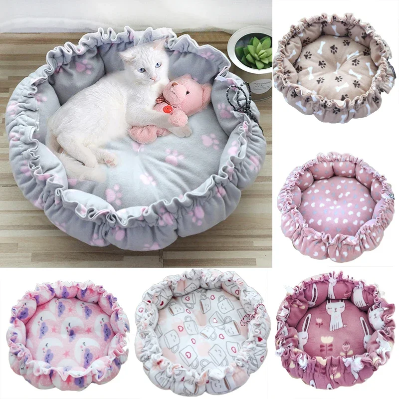 Soft Cat Bed Fluffy Adjustable Cat Cushion Round Warm Kittens Sleeping Basket Comfortable Touch 1005008474866729