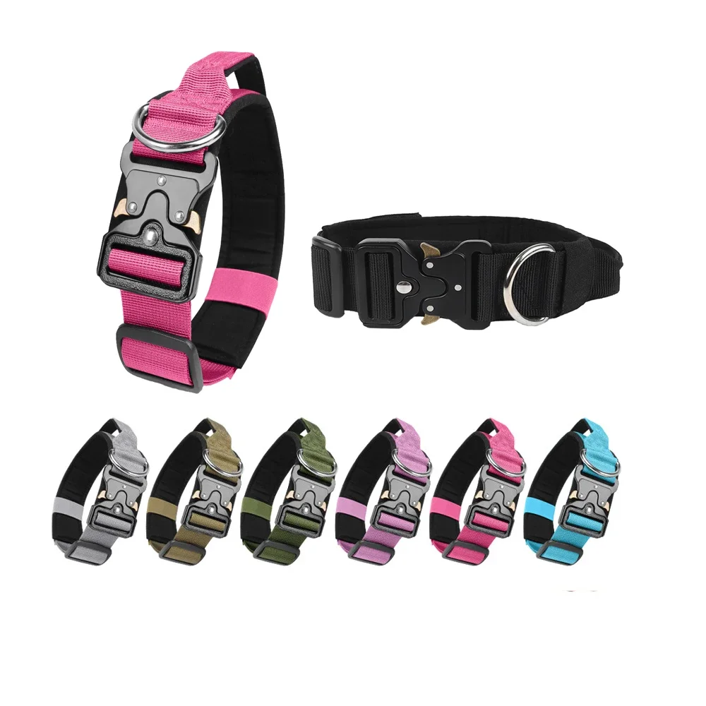 Tactical Dogs Collars with Handle Heavy Duty Military Dog Collar for Medium Large Quick Release Pets 1005008474942489
