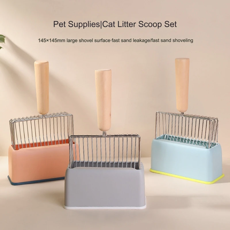 Abun-Metal Cats Litter Scoop with Holder Stand, Heavy Duty and Easy Clean 1005008483988891