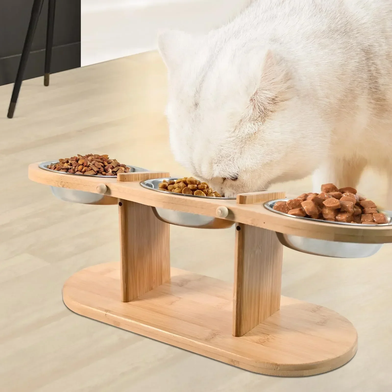 Elevated Cat Dog Bowls 15 Degrees Tilted Raised Cat Food Water Bowls Pet Bowls for Cats & Small Dog 1005008486913050