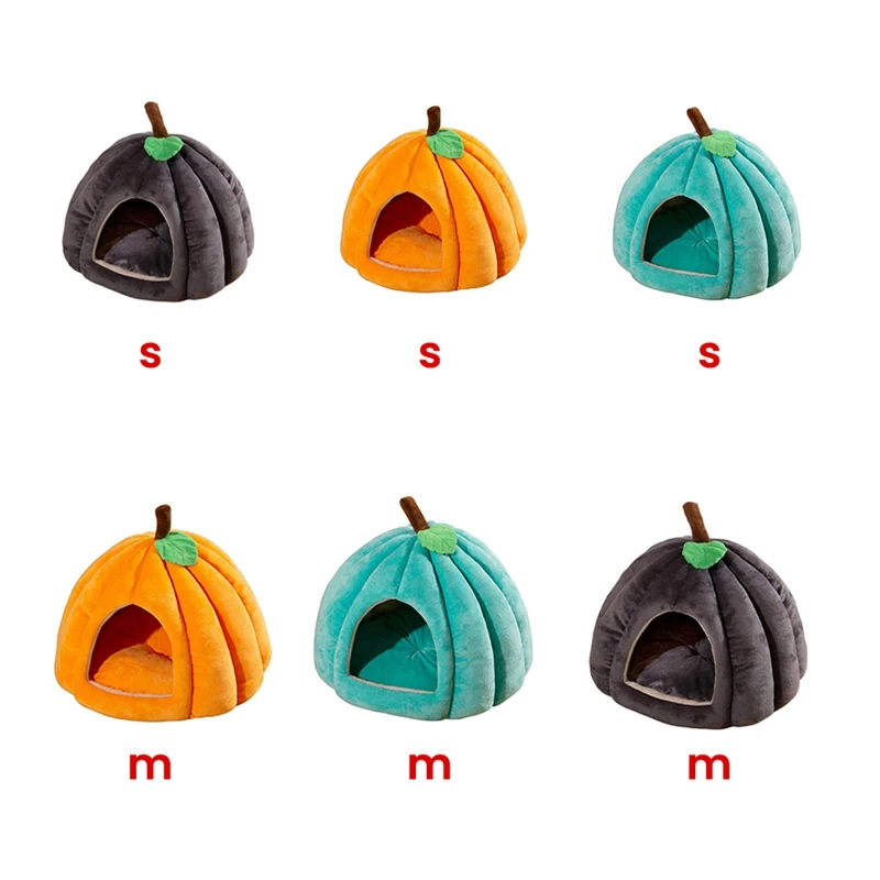 Pumpkin Cat Bed, Cat Beds for Indoor Cats Pumpkin Shape Cat Cave Bed 1005008488715273