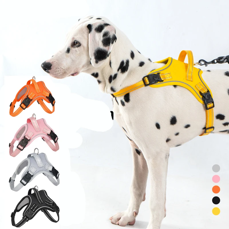 Dog Harness Pet Saddle Quick Wear Structure Protection Ultra Light Chest Strap Safety Anti Break 1005008488740104