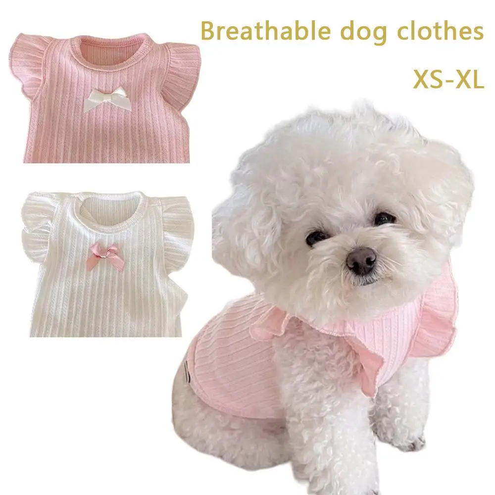 Cute Bow Dog Vest 2025 Dog Clothes Puppy Pullover Summer Pet Clothes Breathable Two-Legged Clothes 1005008489720175