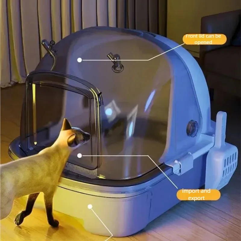 Cat Litter Box Extra Large, Fully Semi Enclosed Drawer Style, Odor Proof and Splash Proof 1005008505347881