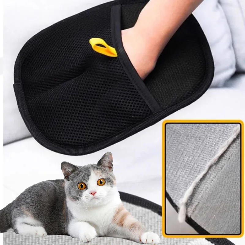 Pet Grooming Gloves Pet Hair Remover Brush Kitten Cleaning Glove Removing Dog Cat Hair From Sofa 1005008506081641