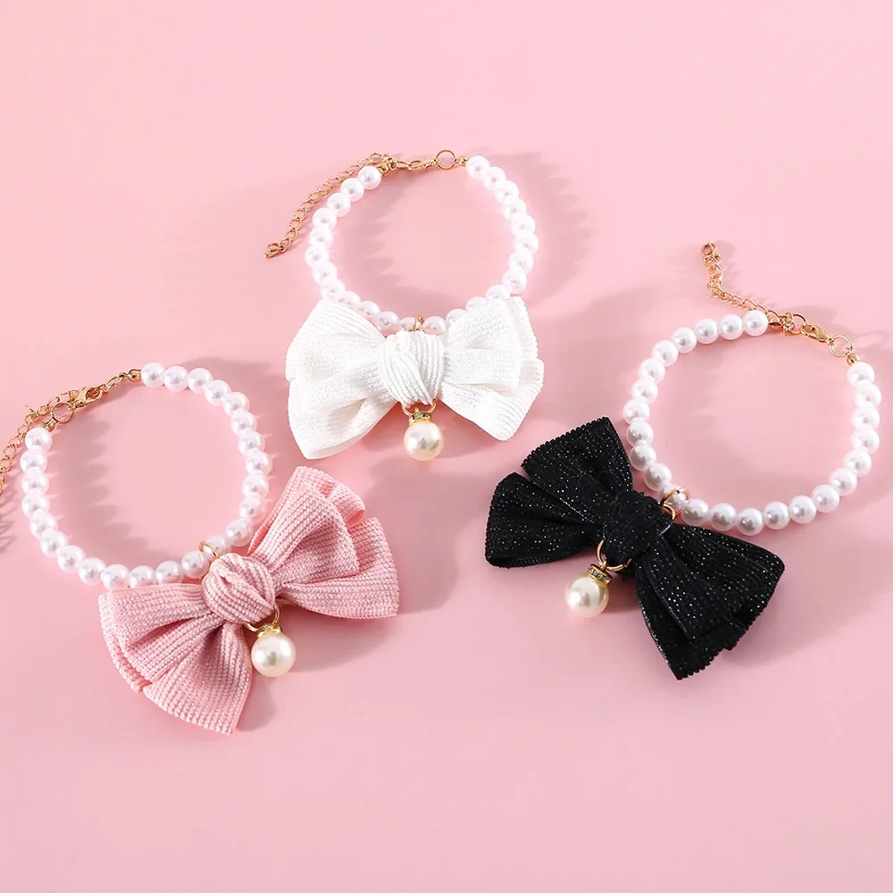 Dog Pearls Necklace Jewelry for Small Dog Puppy Cat Wedding Collar Chihuahua Yorkie Girl Pet 1005008506178130