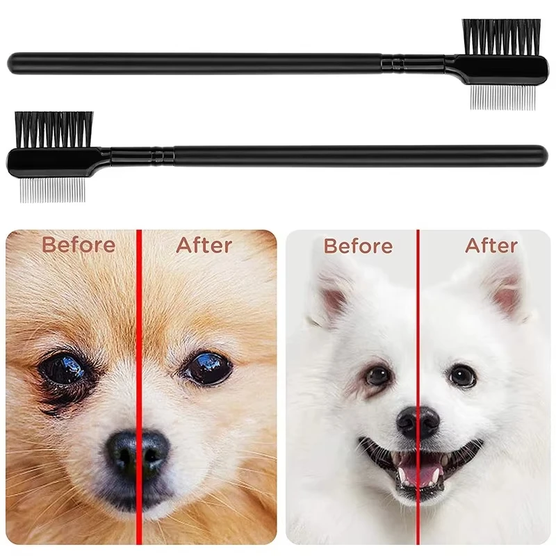 Double-Sided Head Pet Eye Comb Brushes Pet Tear Stain Remover Combs Cleaning Grooming Brush 1005008506605337