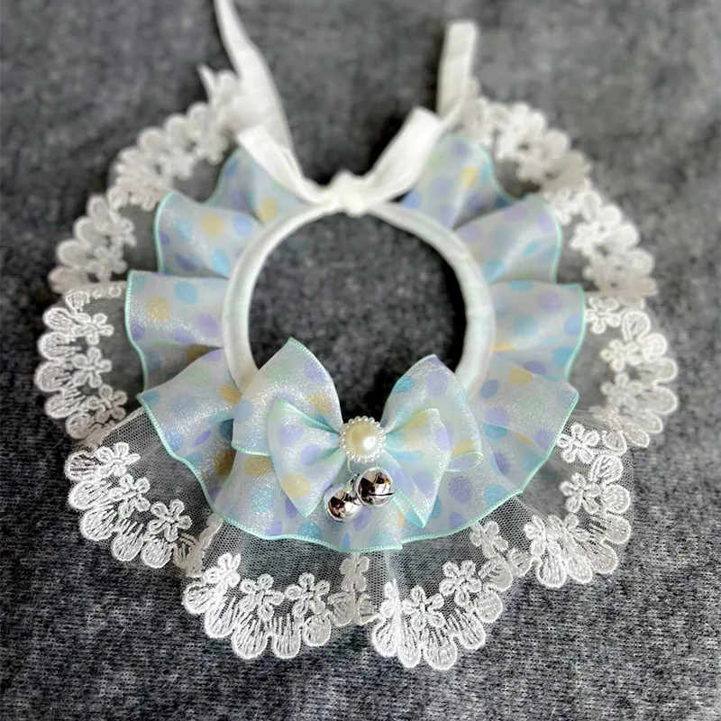 Cat Dog Bibs Collar Floral Embroidery Lace Neck Scarf for Pet Bowknot Accessories Necklace Strap 1005008506899929